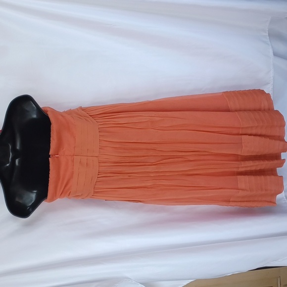 NWT J. Crew Juliet Dress, Dark Orange in Silk Chiffon - Picture 3 of 8